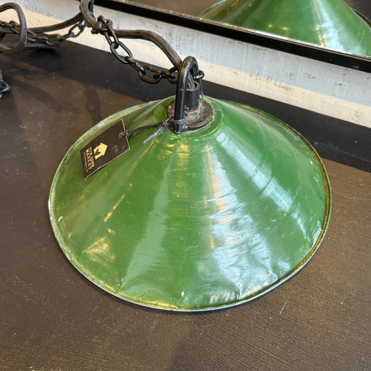 Found Metal Pendant Lamp- Green