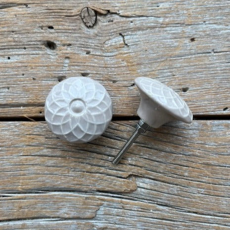 Knob: Ceramic Embossed Blush