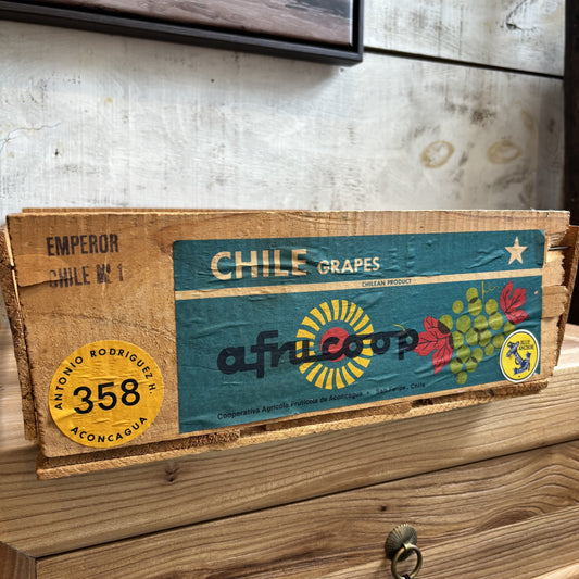 Vintage Chile Grapes Wooden Crate