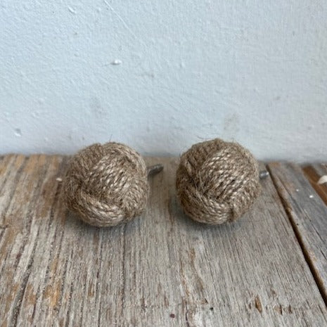 Knob: Round Natural Jute