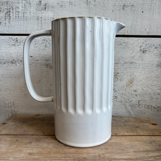 Ribbed Stoneware Quart Pitcher