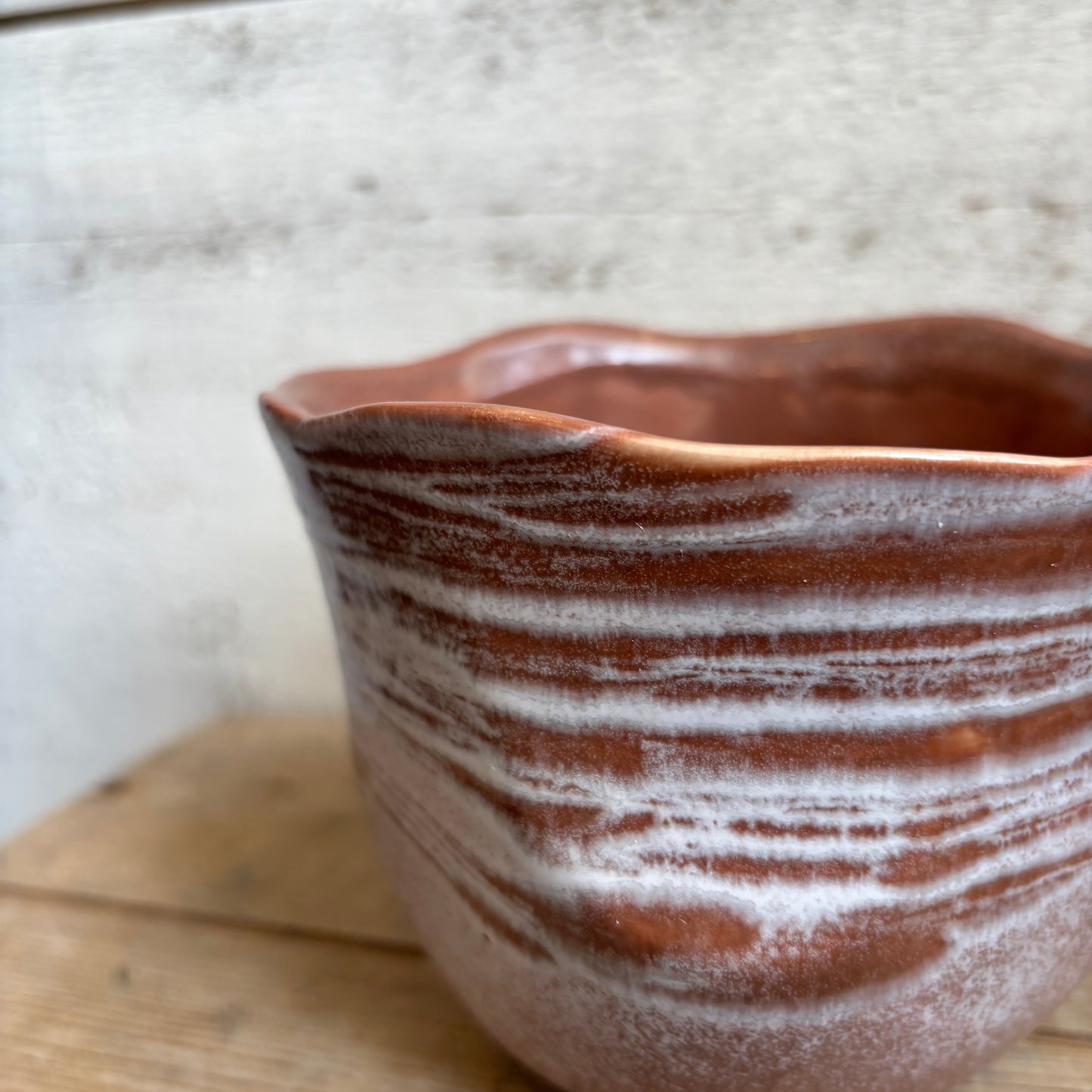 Reactive Glaze Stoneware Planter - Mulberry