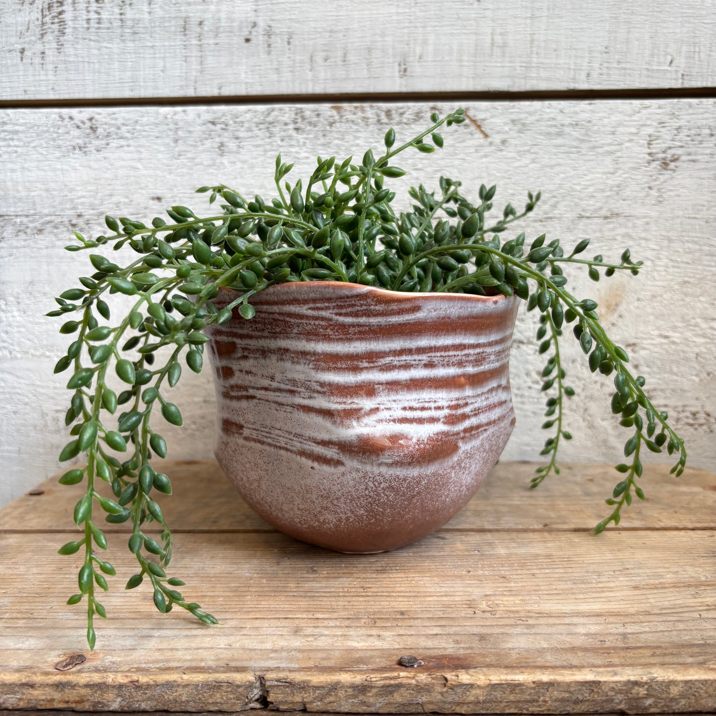 Reactive Glaze Stoneware Planter - Mulberry