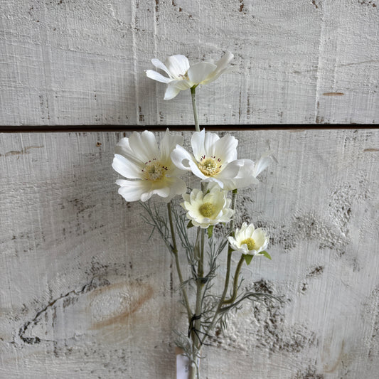 Faux White Cosmos Spray