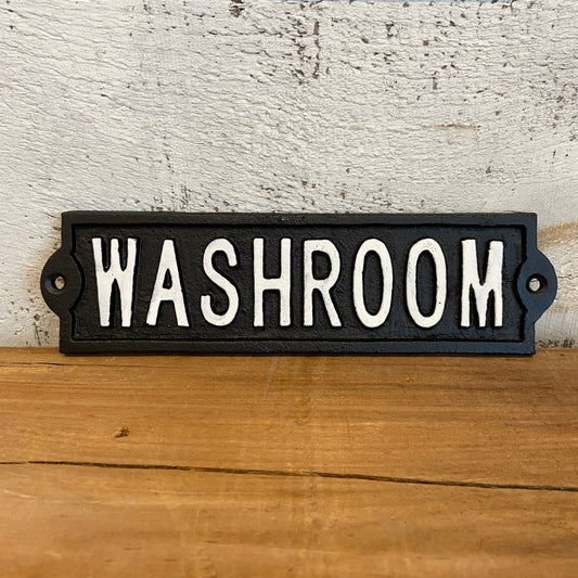 Cast Iron Sign - Washroom