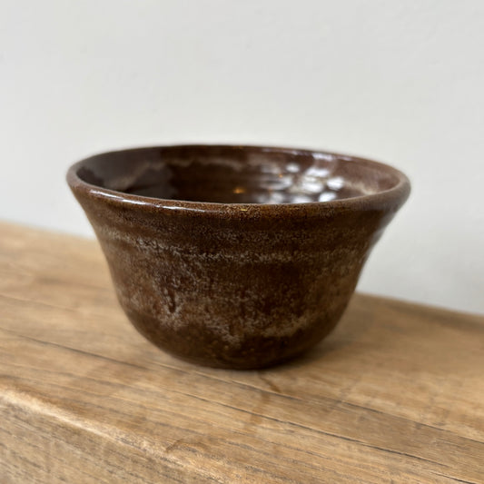 Vintage Mini Pottery Bowl - Brown