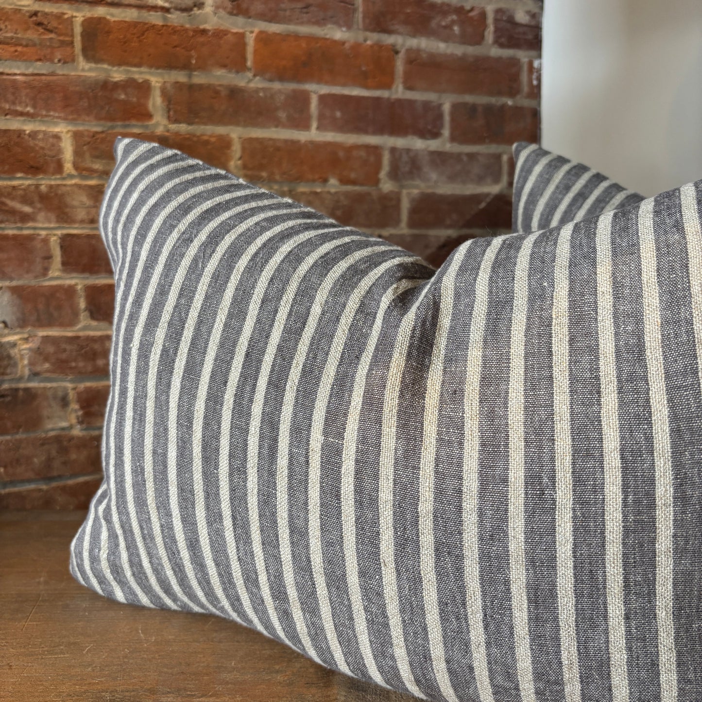 Pinstripe Linen Pillow 16x24
