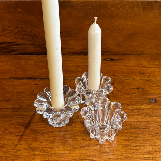 Vintage Flower Shape Glass Candle Holder - Assorted