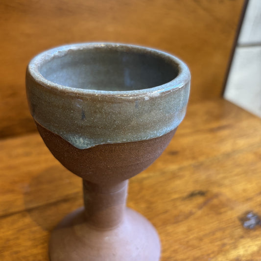 Vintage Pottery Light Blue Goblet- XS