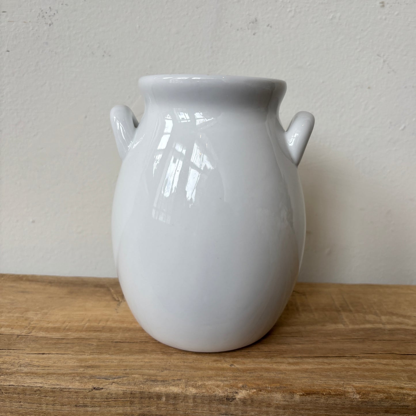 White Ceramic Handled Vase