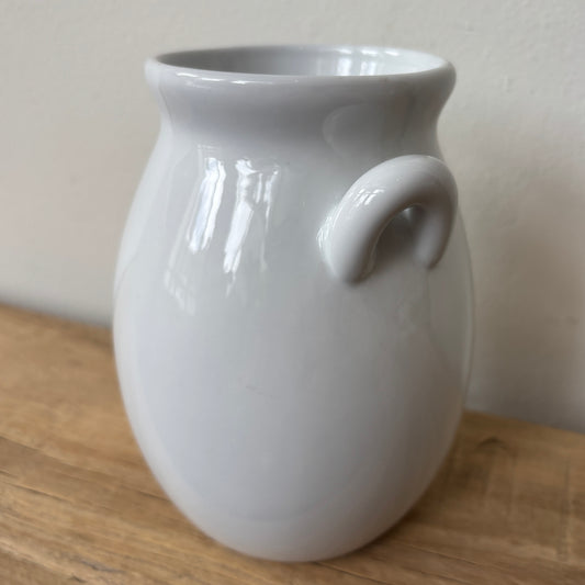 White Ceramic Handled Vase