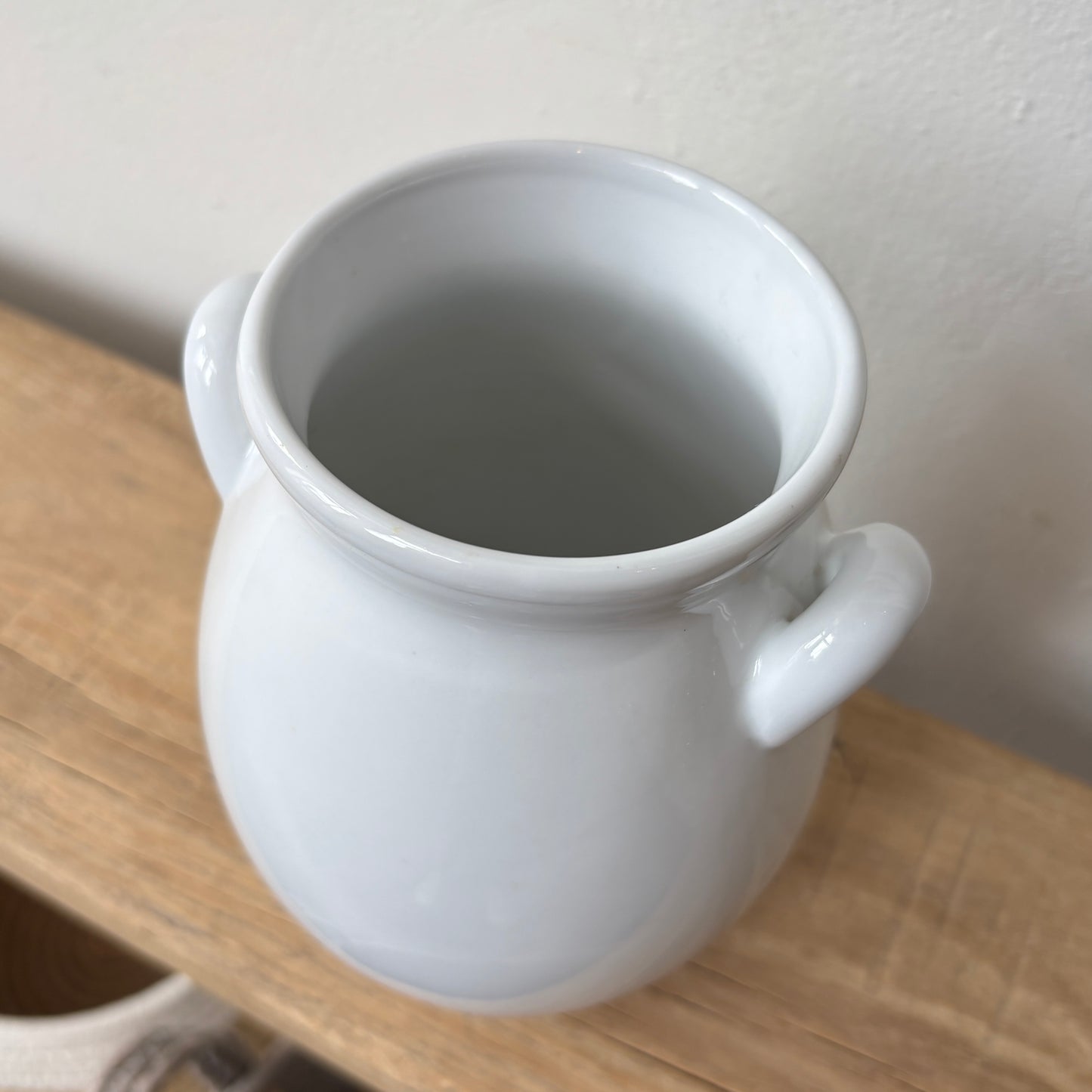 White Ceramic Handled Vase