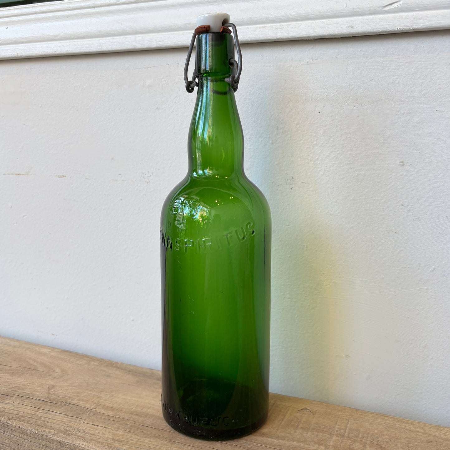 Vintage German "Brennspiritus" Green Glass Bottle