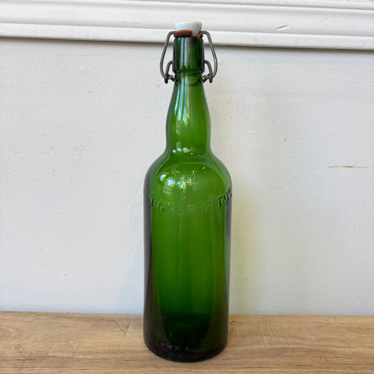 Vintage German "Brennspiritus" Green Glass Bottle