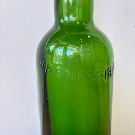 Vintage German "Brennspiritus" Green Glass Bottle