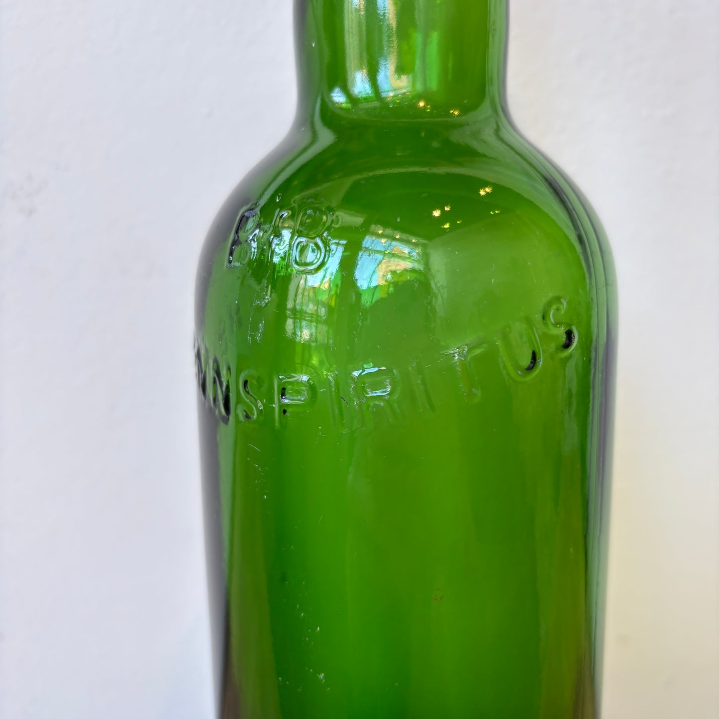 Vintage German "Brennspiritus" Green Glass Bottle