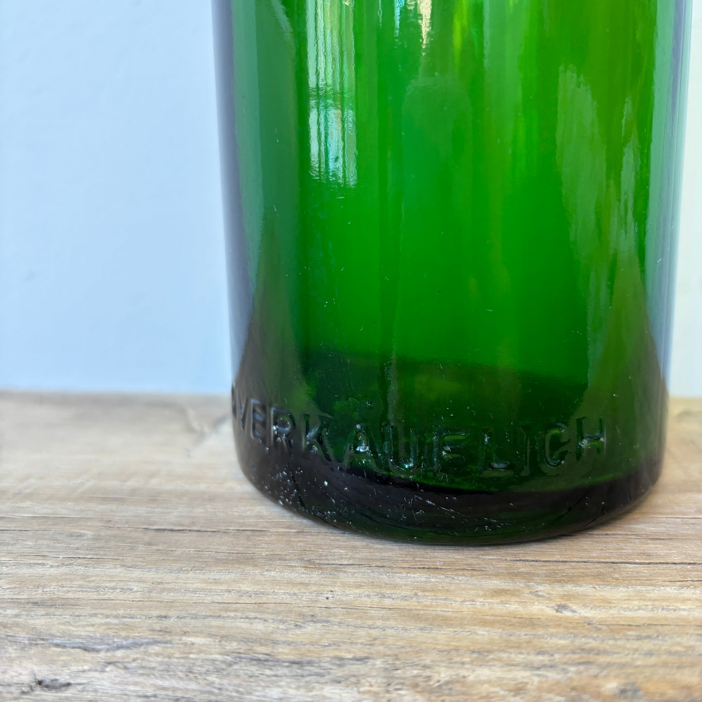 Vintage German "Brennspiritus" Green Glass Bottle
