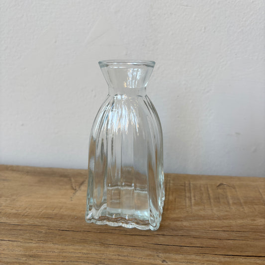 Bud Vase w/ Scalloped Glass Design - Small
