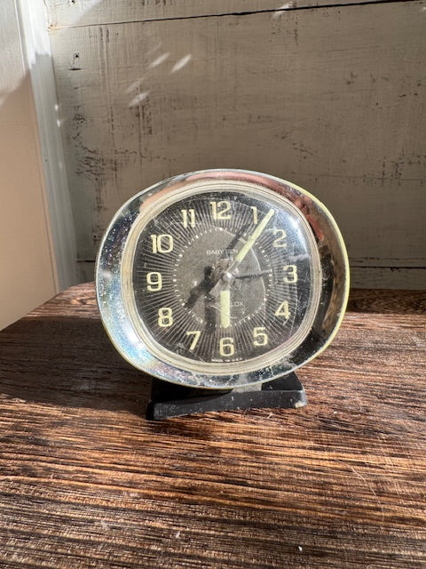 Vintage Baby Ben Alarm Clock - Silver/Black