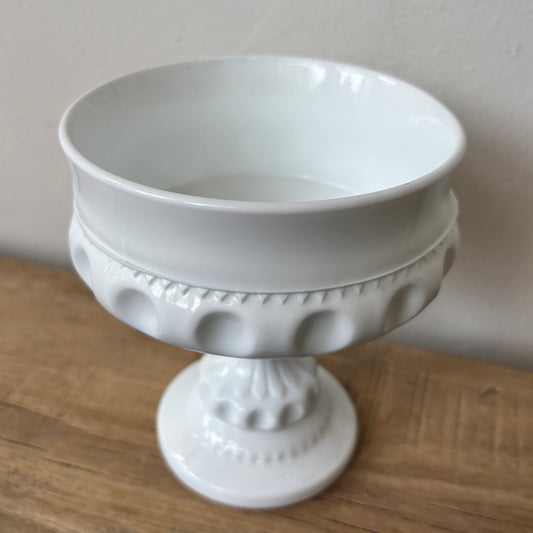 Vintage Milk Glass Pedestal Candy Dish