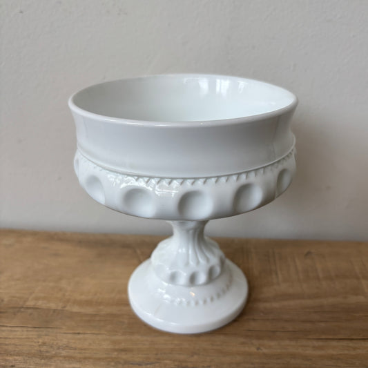 Vintage Milk Glass Pedestal Candy Dish