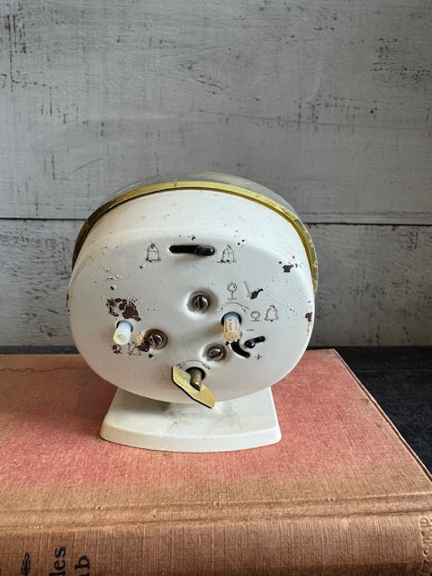 Vintage Baby Ben Alarm Clock - Silver/Cream