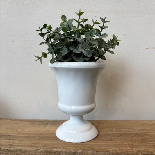 Vintage Milk Glass Urn Planter - SM