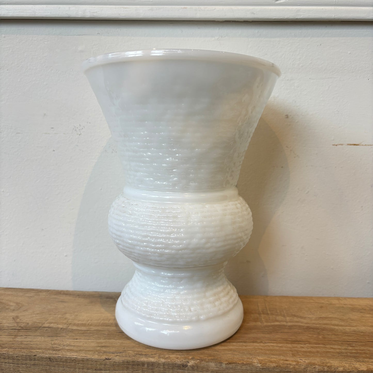 Vintage Milk Glass Textured Vase - LG