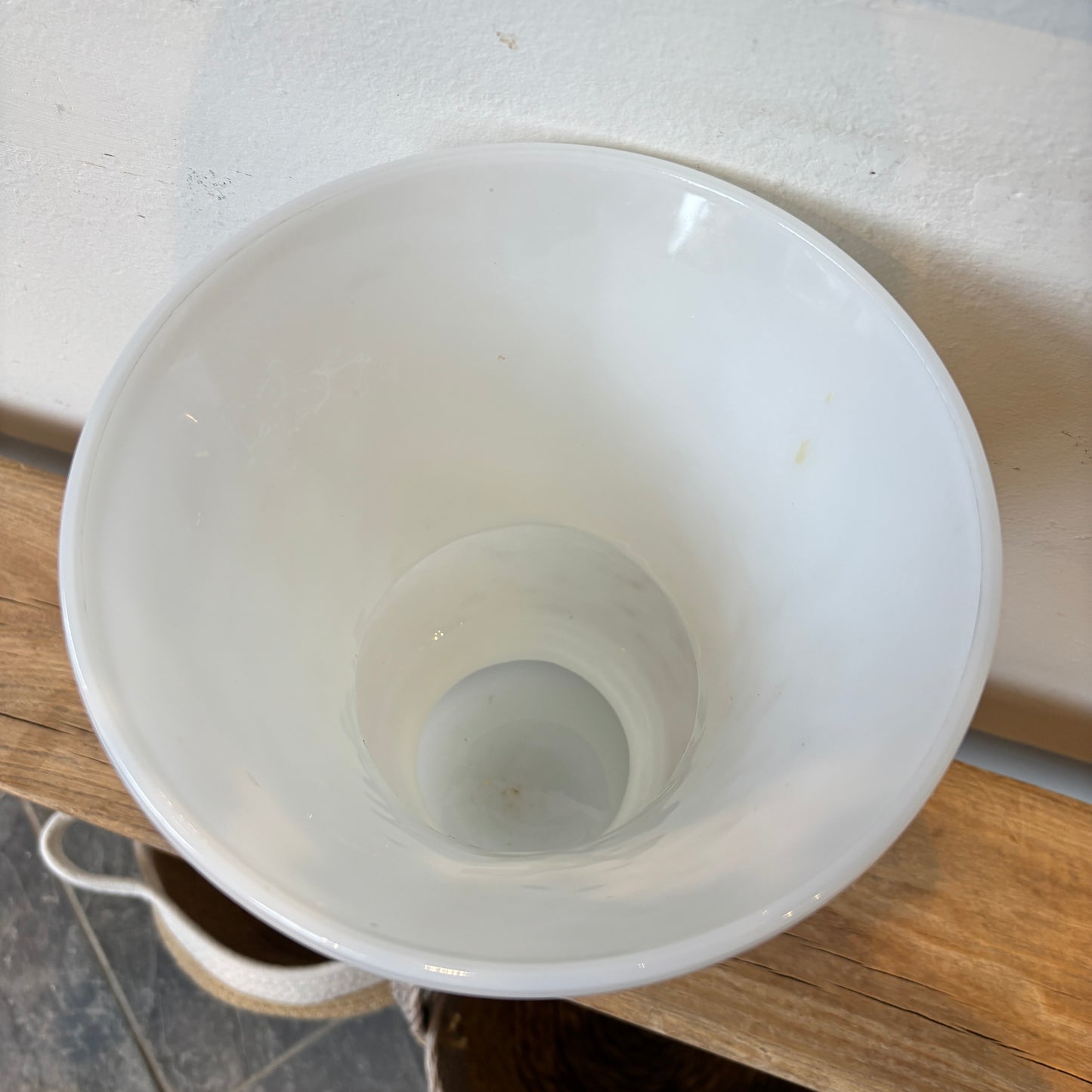 Vintage Milk Glass Textured Vase - LG
