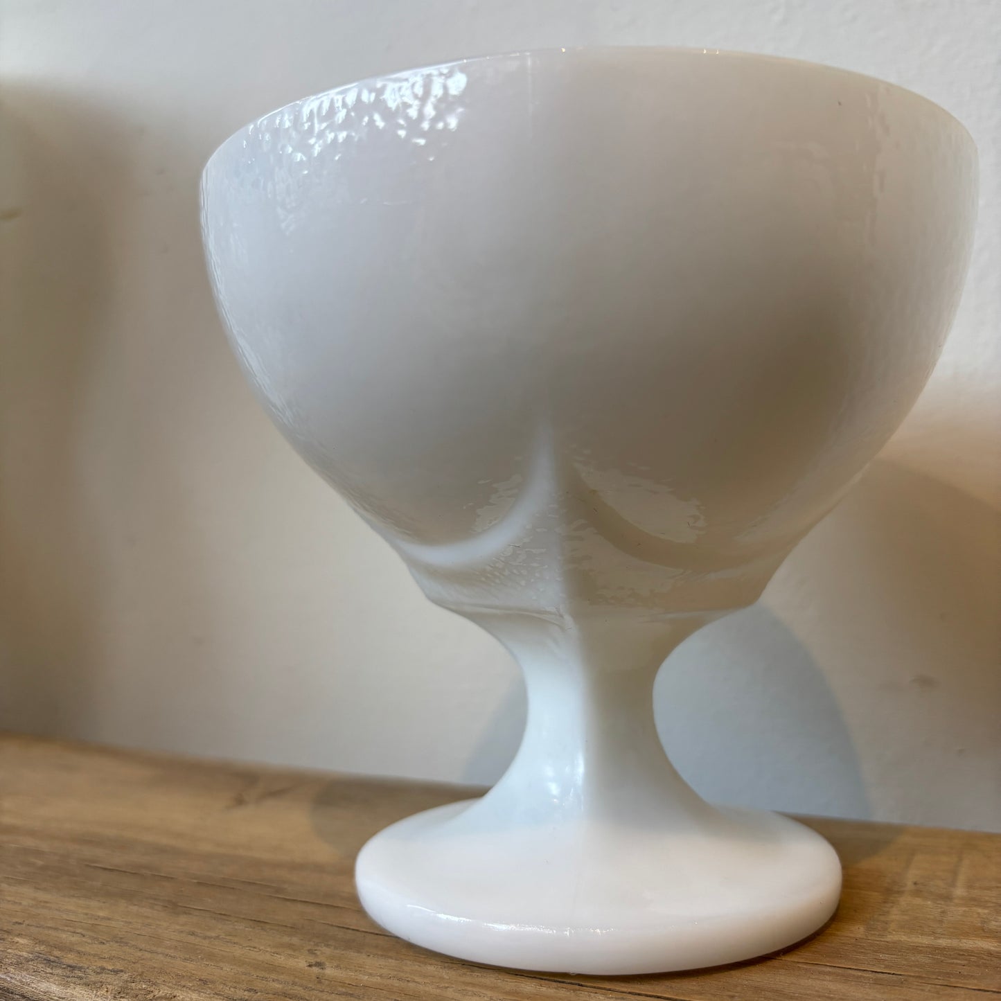 Vintage Milk Glass Footed Candy Dish - Textured Detail