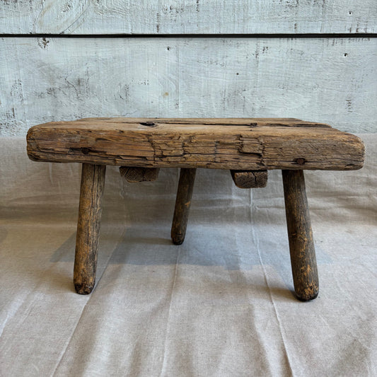 Vintage Wooden Stool - 3 Legs