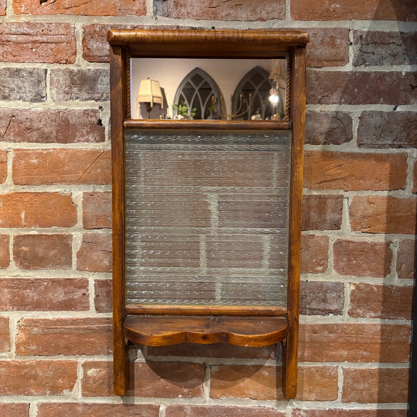 Vintage Mirrored Washboard Shelf