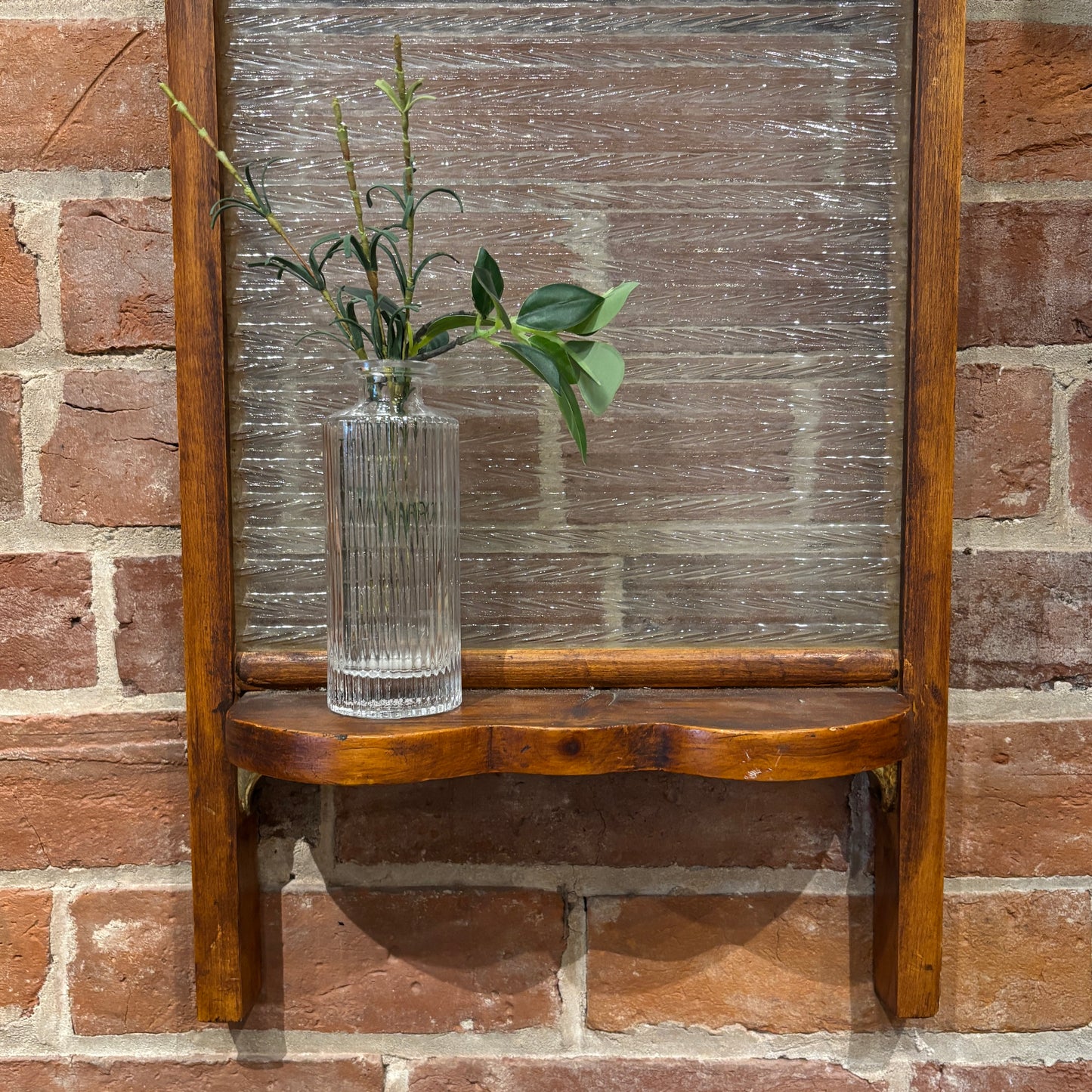 Vintage Mirrored Washboard Shelf