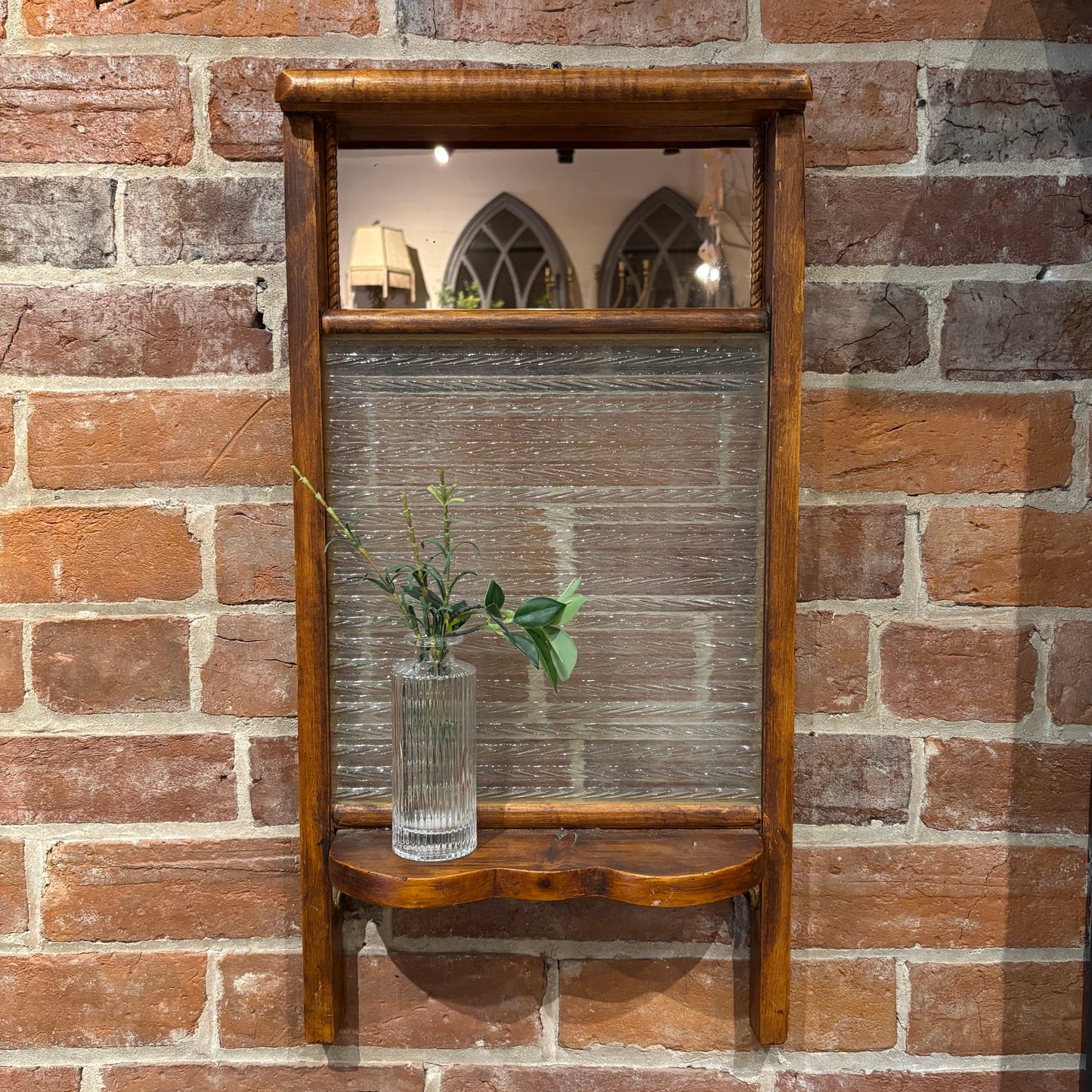 Vintage Mirrored Washboard Shelf
