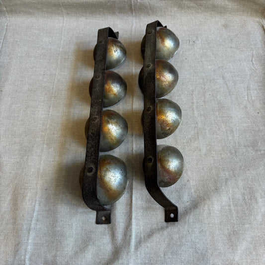 Vintage Row of 4 Sleigh Bells  - Set of 2