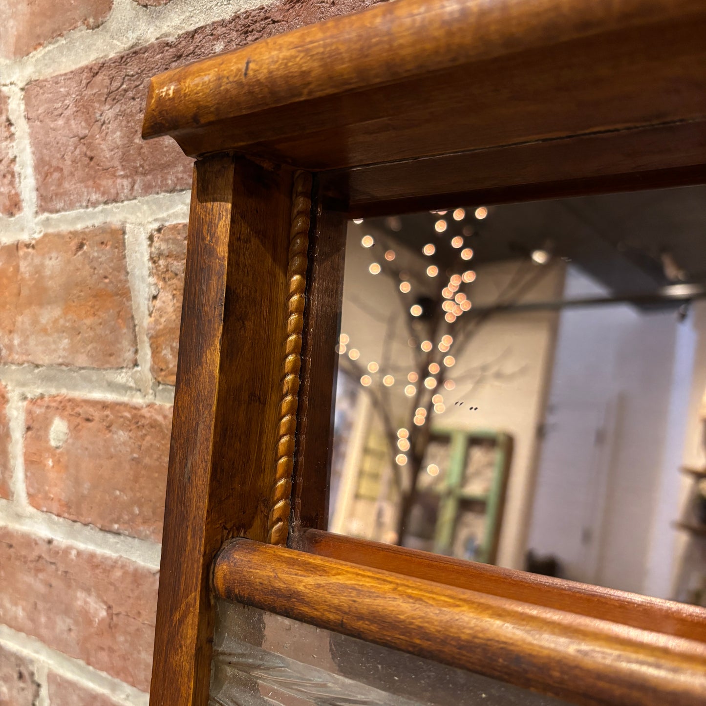 Vintage Mirrored Washboard Shelf