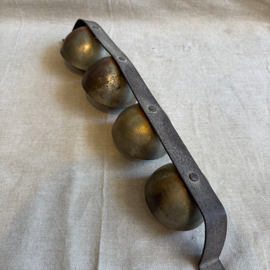 Vintage Row of 4 Sleigh Bells  - Set of 2