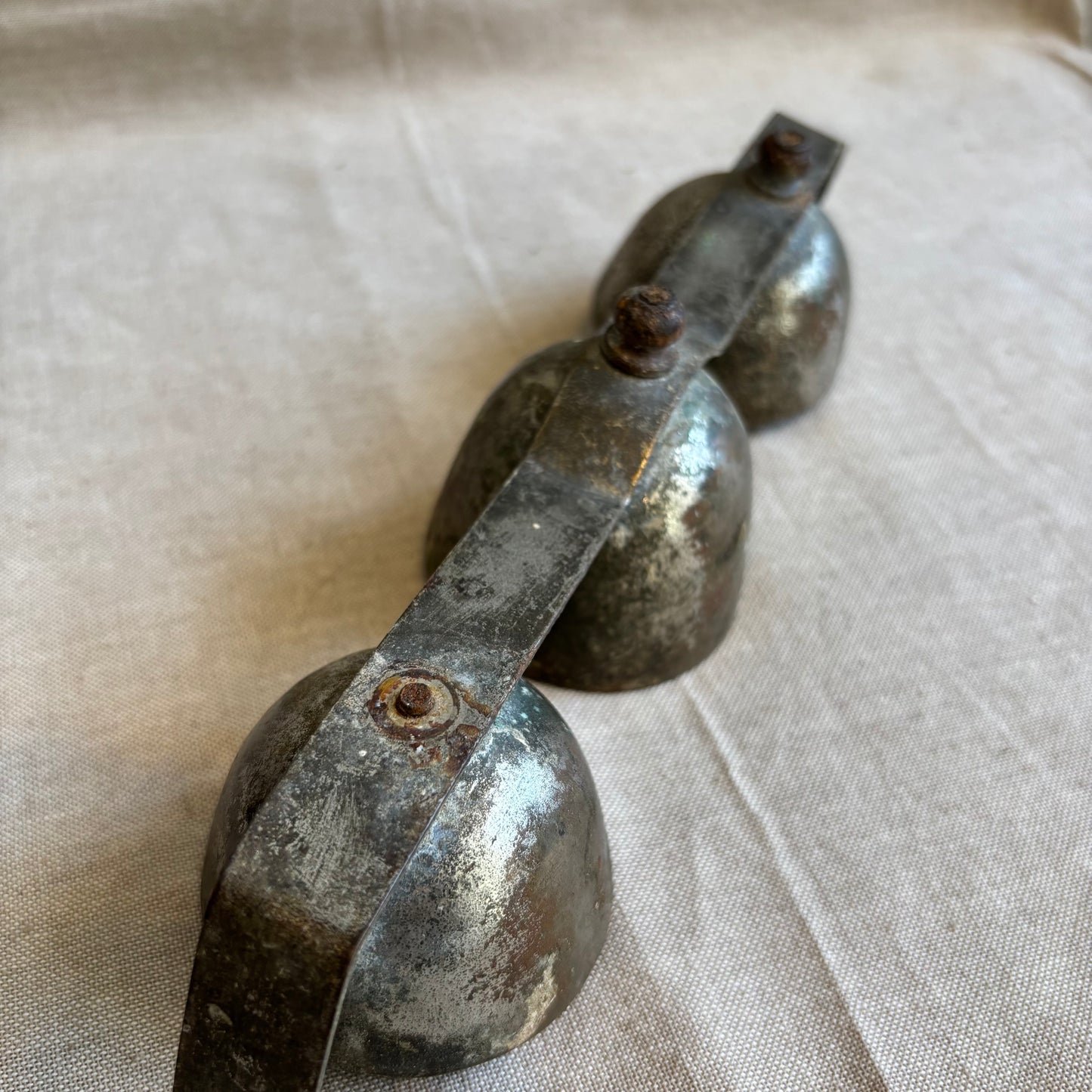 Vintage Row of 3 Sleigh Bells