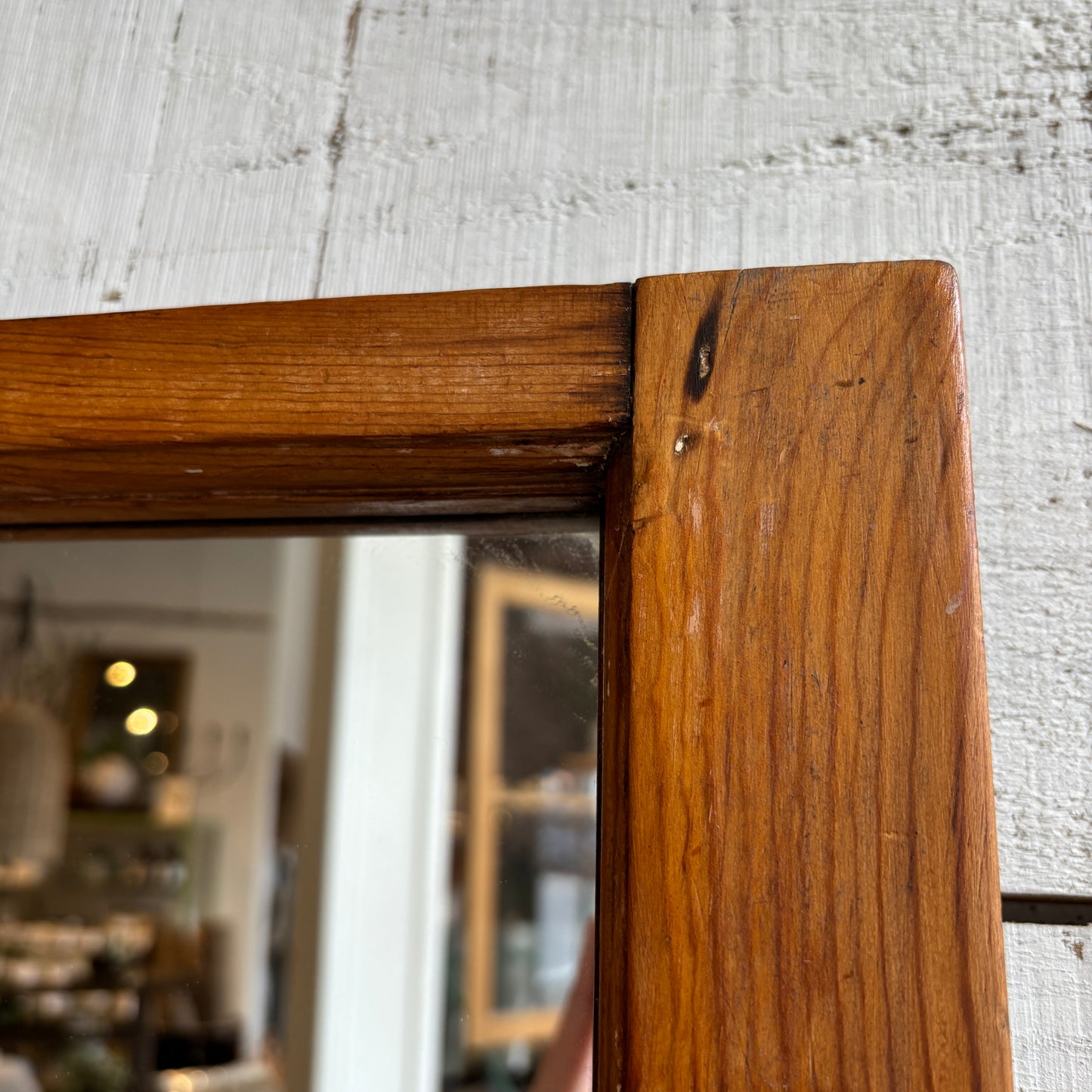 Vintage Pine Window Frame Mirror - SM