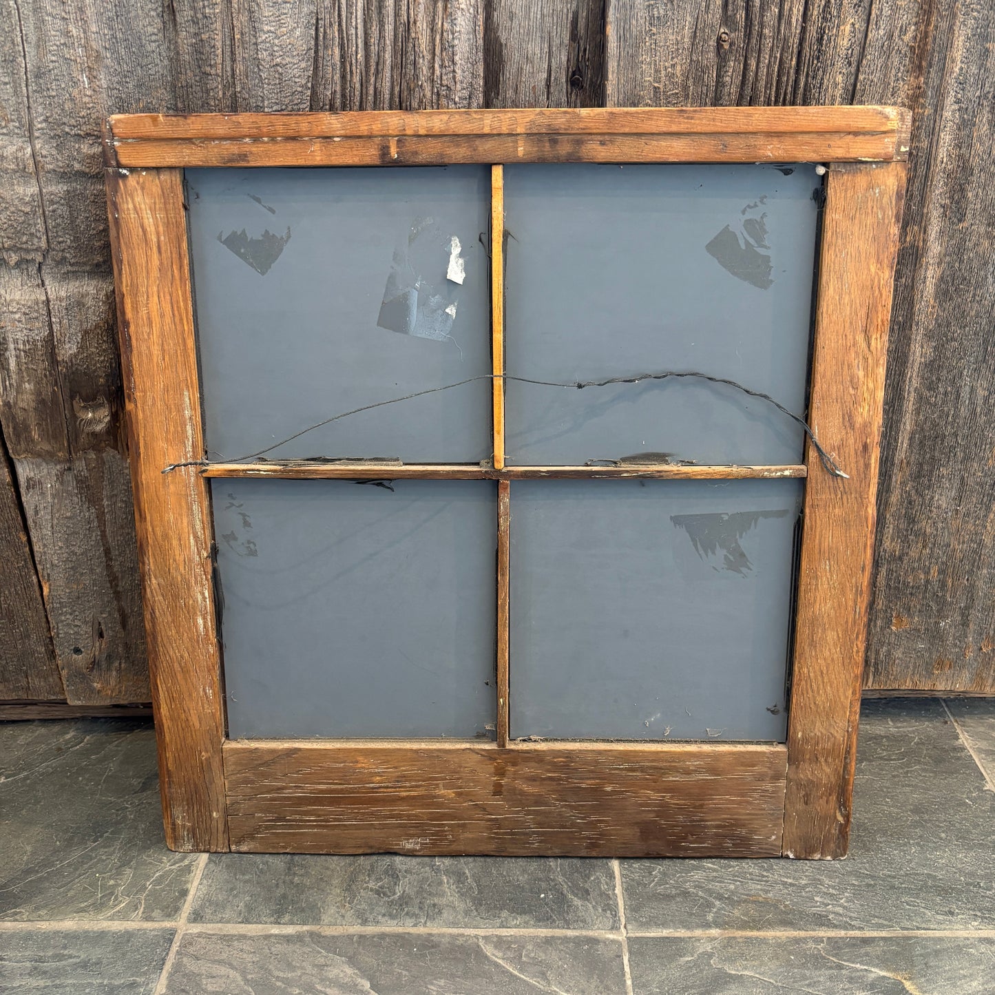 Vintage Pine Window Frame Mirror - SM