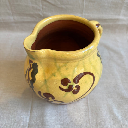 Vintage Yellow Jug w/ Brown Design