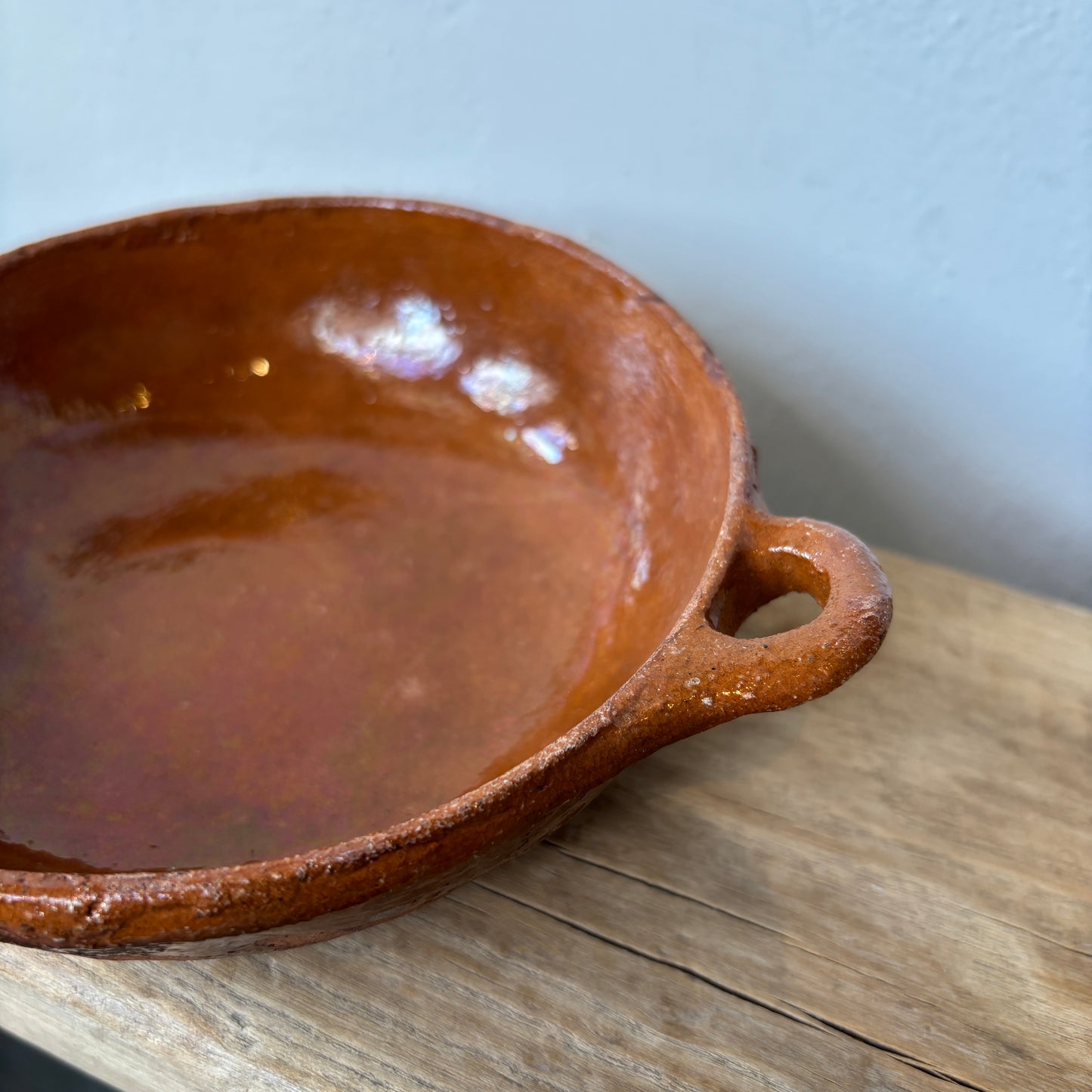 Vintage Terracotta Clay Glazed Bowl - SM
