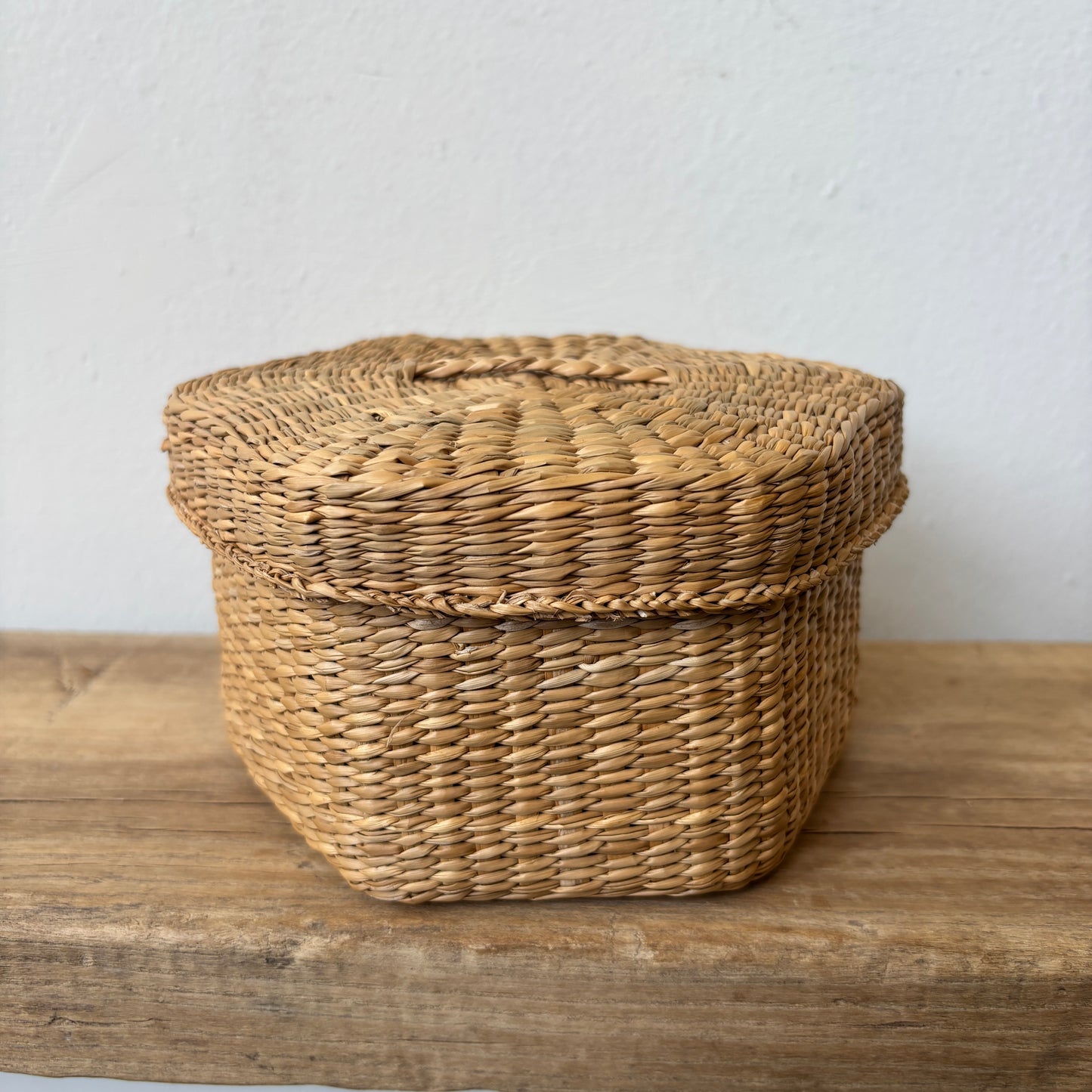 Vintage Sweetgrass Hexagon Basket