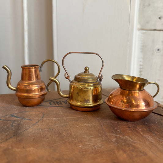 Miniature Copper Kitchen Items  - Set of 3