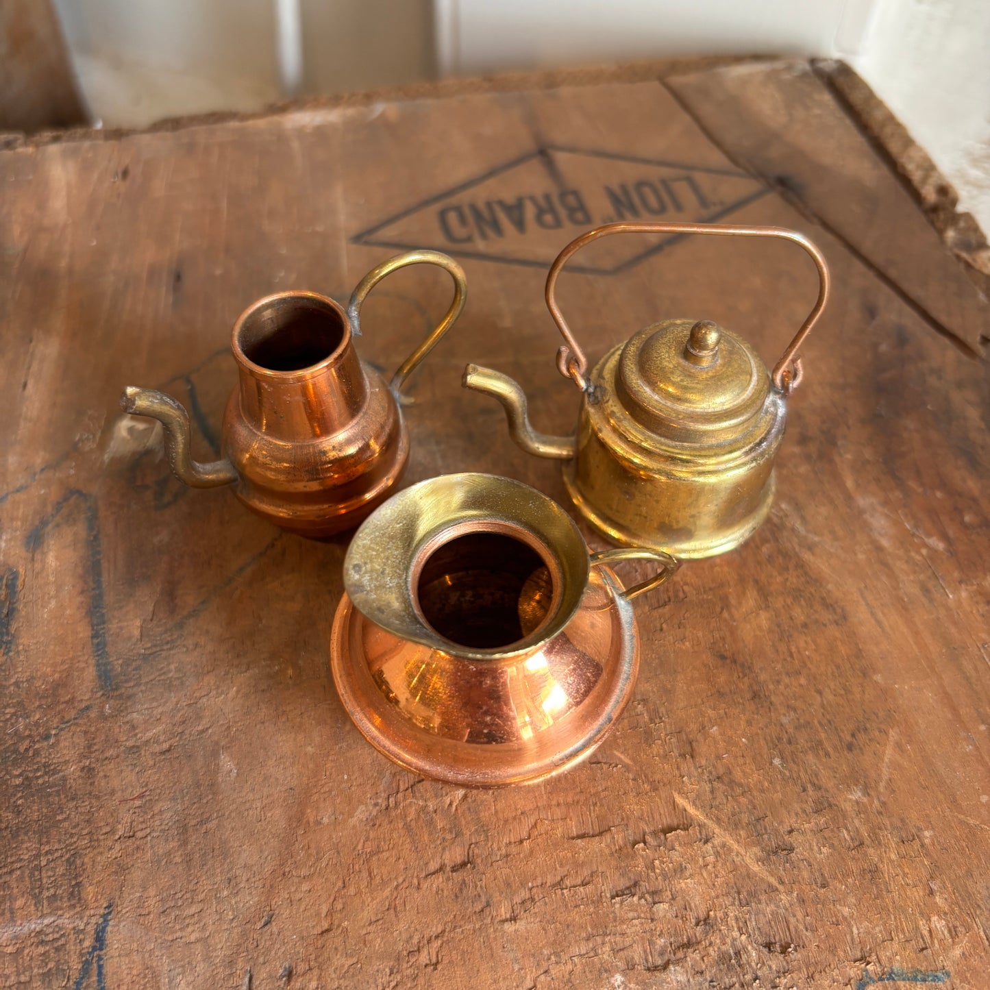 Miniature Copper Kitchen Items  - Set of 3