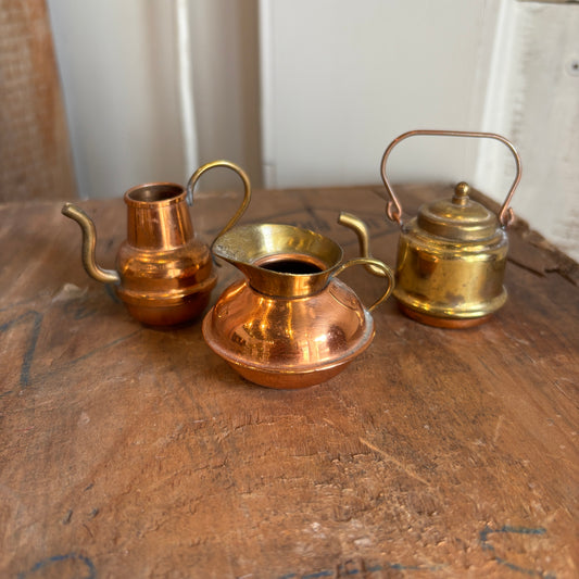 Miniature Copper Kitchen Items  - Set of 3