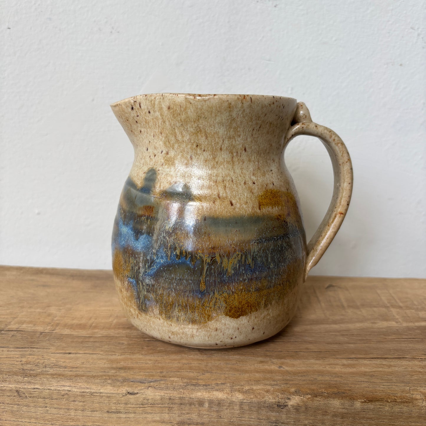 Beige & Blue Reactive Glaze Pitcher - SM