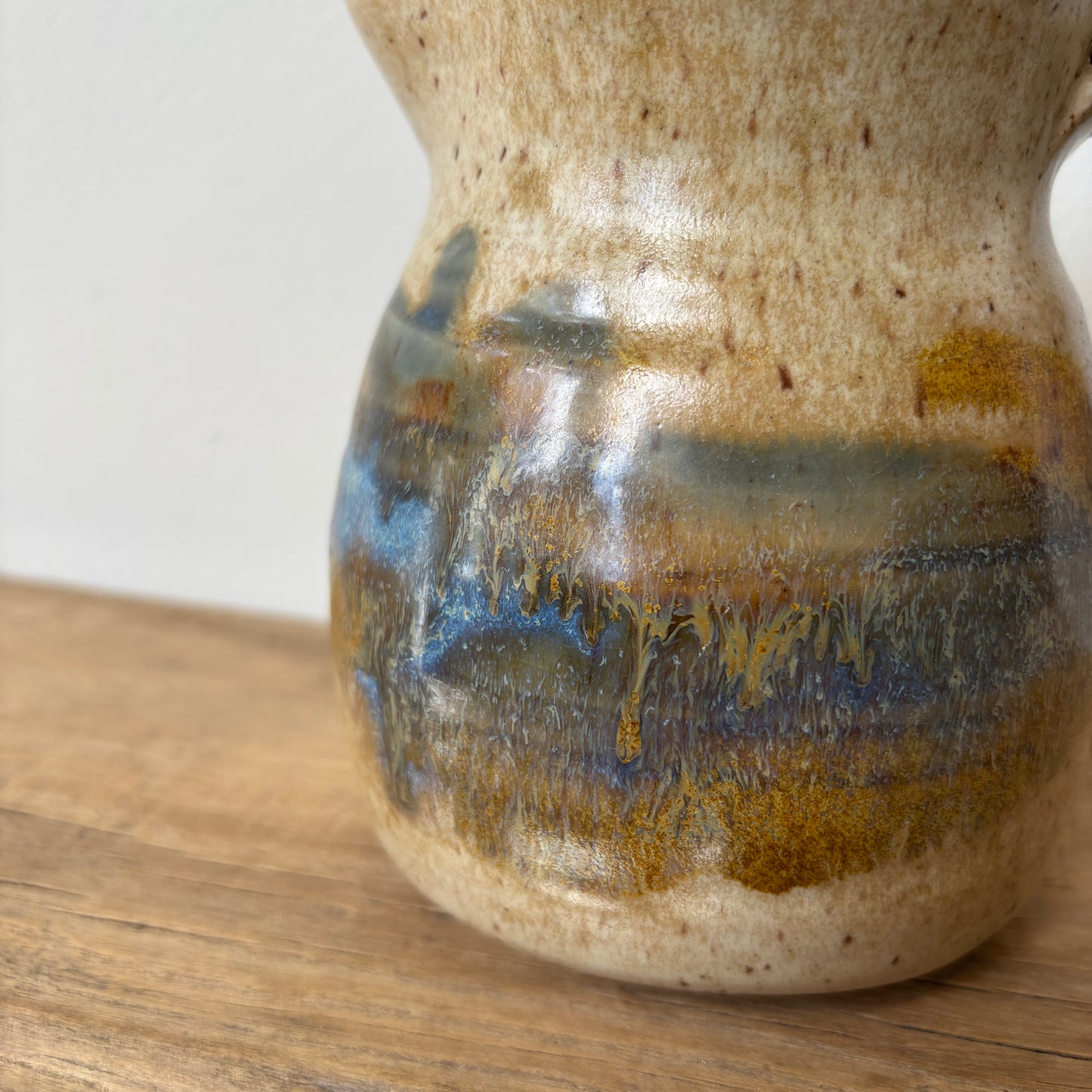 Beige & Blue Reactive Glaze Pitcher - SM