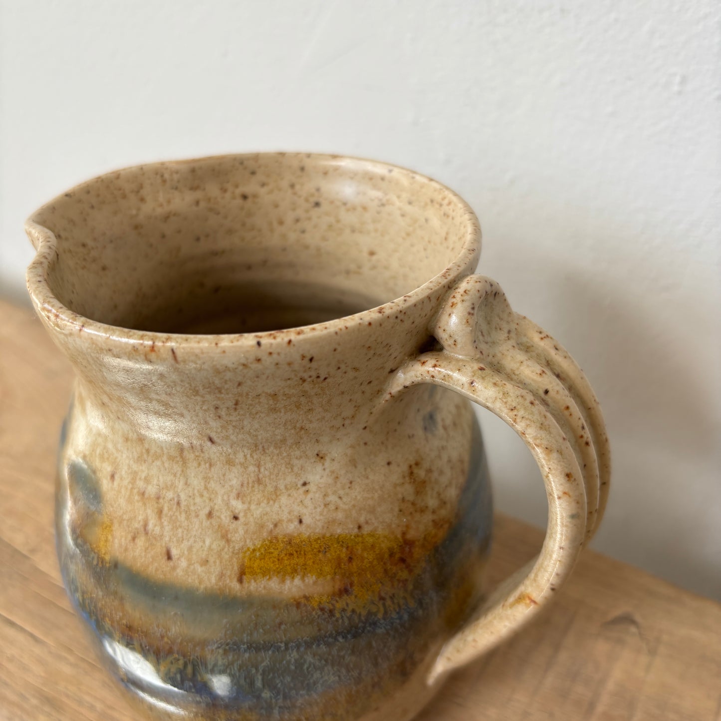 Beige & Blue Reactive Glaze Pitcher - SM
