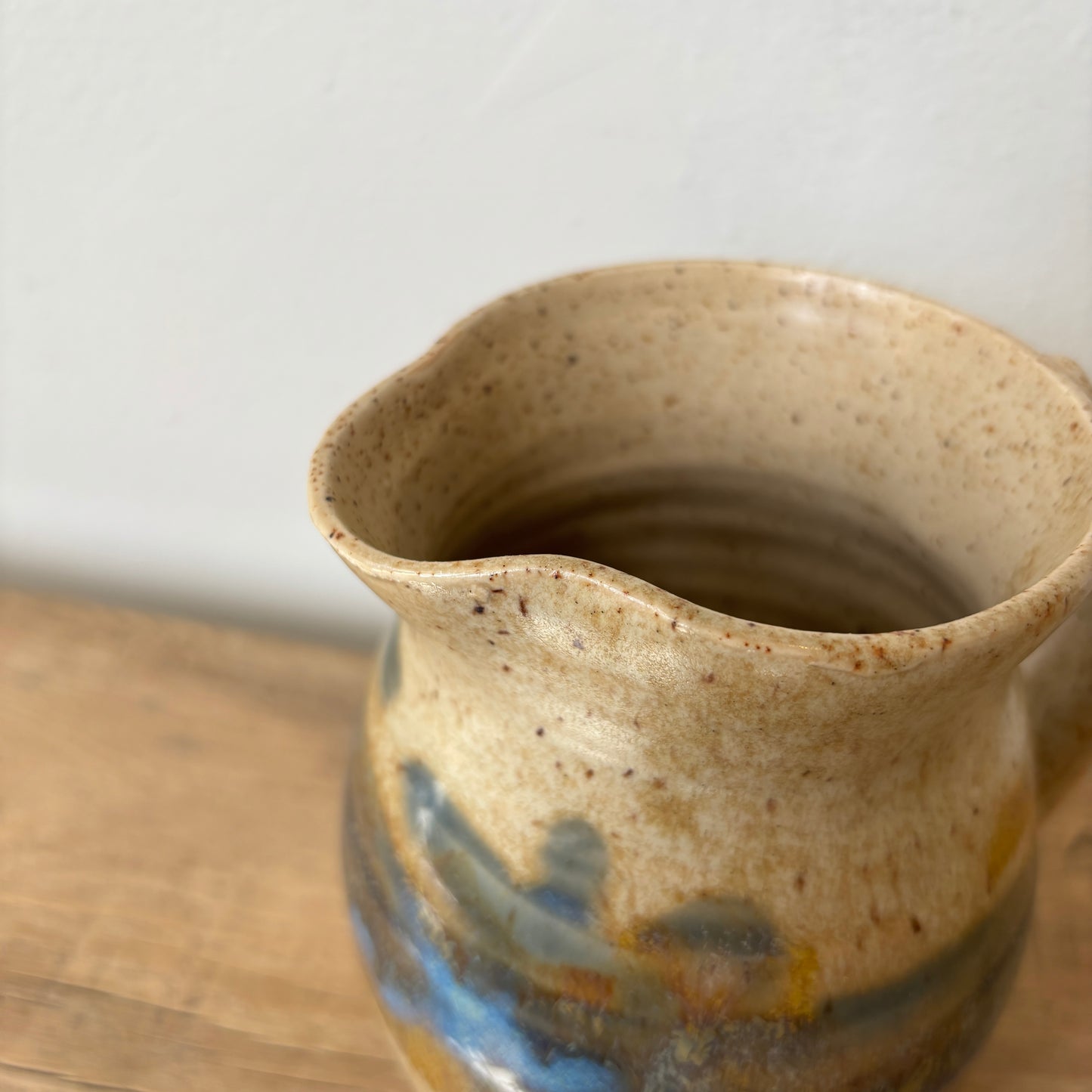 Beige & Blue Reactive Glaze Pitcher - SM